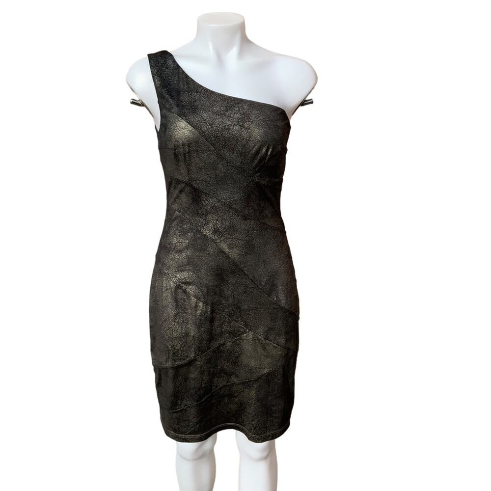 Boston Proper One shoulder metallic dress size small